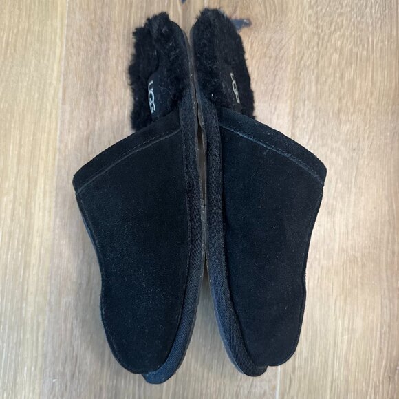 UGG Pearle Slip On Slippers Women’s Size 6 Black Suede Sheepskin Cozy 1115139 - Picture 4 of 8